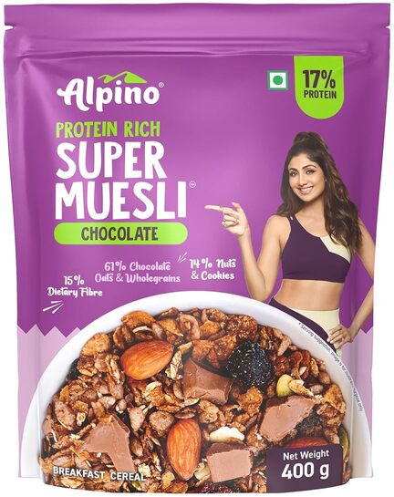 Protein-Rich Super Muesli Chocolate 400g – 61% Whole Grains, 14% Nuts - 17% Protein, Source of Dietary Fibre & Healthy Fats