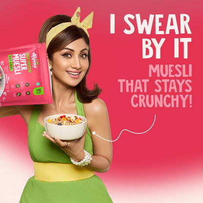 Protein-Rich Super Muesli Fruit & Nuts - 63% Whole Grains, 15% Fruits & Nuts - 16% Protein, Source of Dietary Fibre & Healthy Fats