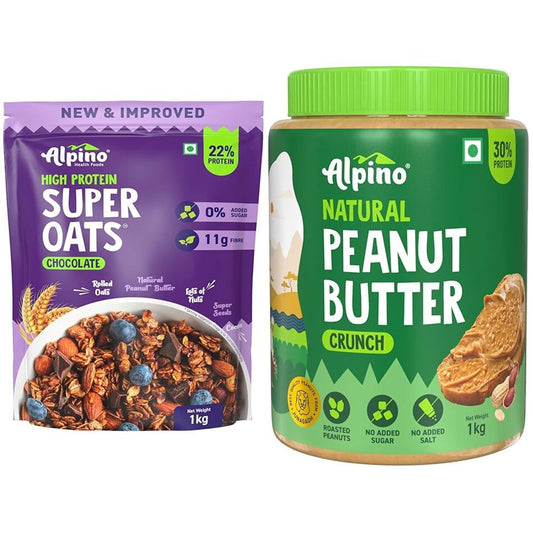 Combo Peanut Butter Super Oats Chocolate 400gm + Peanut Butter Crunch 1 kg each