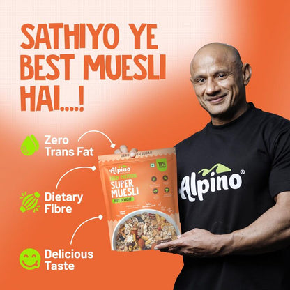 Super Muesli Nut Delight - 69% Whole Grain, 20% Dried Fruits & Nuts, No Sugar Infused Fruits - High Protein, Fibre Source - Premium Breakfast Cereal |